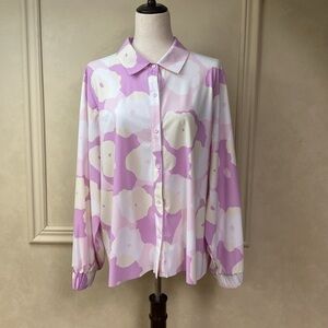 New! Alfani Pastel Long Sleeve Blouse size XL